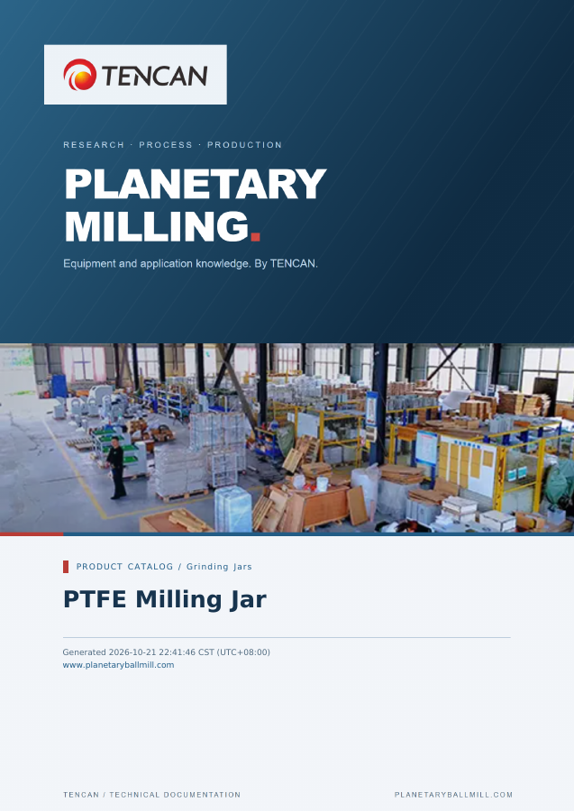 PTFE Milling Jar — PDF Catalog cover